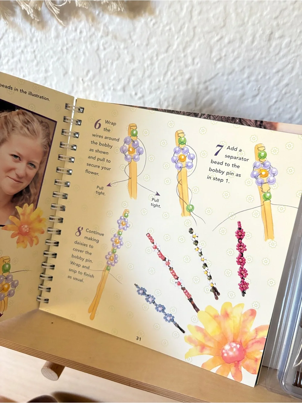 New Klutz Beaded Bobby Pins Hair Craft Kit w Instructions Beads Wire DIY 1999